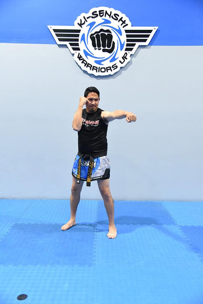 Guillermo Montaño Hernández demonstrates a striking technique at Ki-Senshi Martial Arts in Chandler, AZ.
